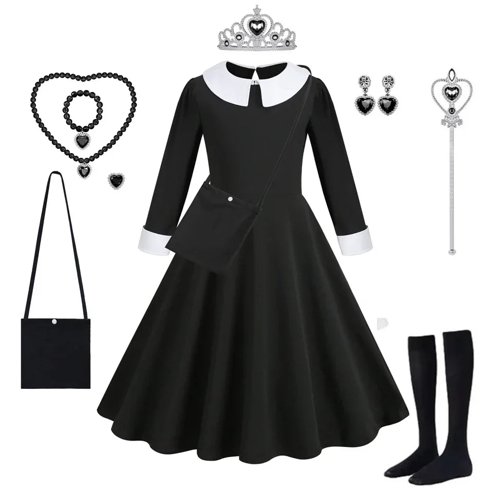 Halloween Dress Girl Costume for Girls Black Dress