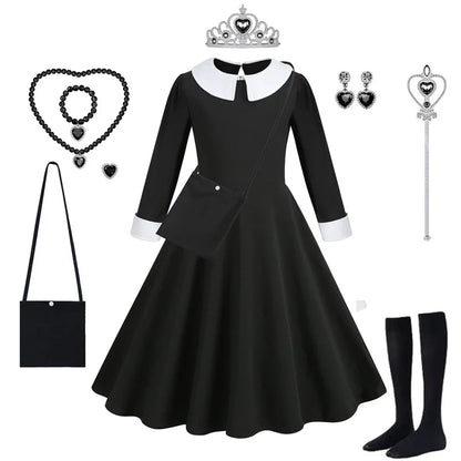Halloween Dress Girl Costume for Girls Black Dress