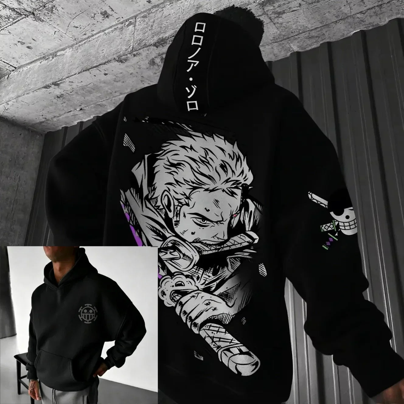 2026  Anime Hoodie Graphic Sweatshirt Men Women One Piece Zoro Streetwear New Spring Casual Pullover Jacket Long Sleeve Tops