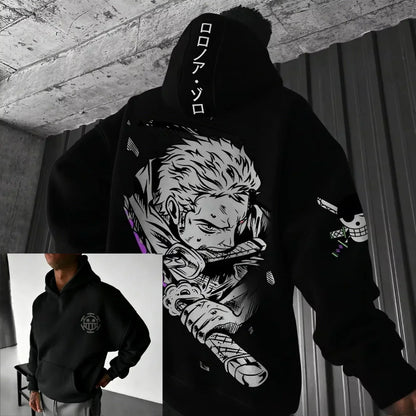 2026  Anime Hoodie Graphic Sweatshirt Men Women One Piece Zoro Streetwear New Spring Casual Pullover Jacket Long Sleeve Tops