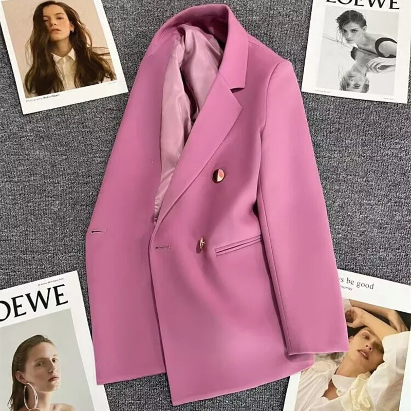 Casual Plaid Women's Suit Jacket Spring Autumn New Style Large Size Street Style Top Quality Polyester Commute Style Fashionable
