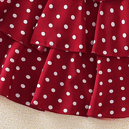 Dress Kids Girls 4-12 Years Black Polka Dot Dress For Girls Stylish Girls Vacation Holiday Clothes Kids Clothes Dress