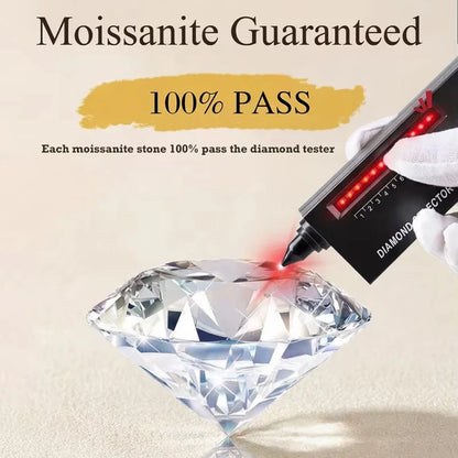 Real Moissanite Diamond 6 Prong Pendant Necklace 925 Sterling Silver Sparkling Cauliflower Chain for Women Wedding Fine Jewelry