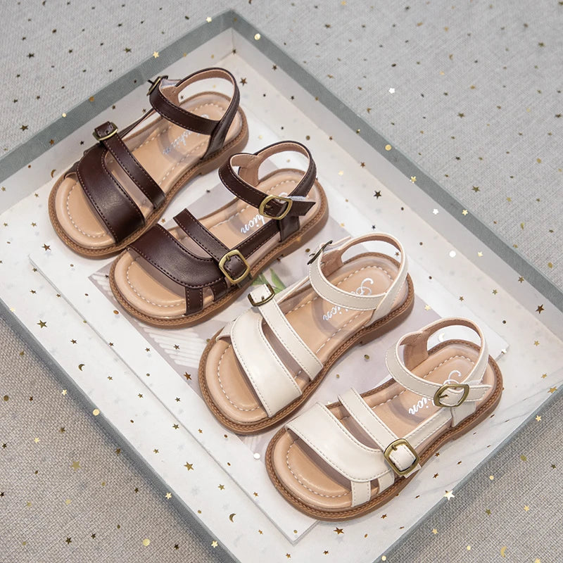 Children's Summer Sandals Hollow-out Woven Fashion Girls Beach Sandals Simple Fashion Kids Causal Flats Shoes Size 26-36