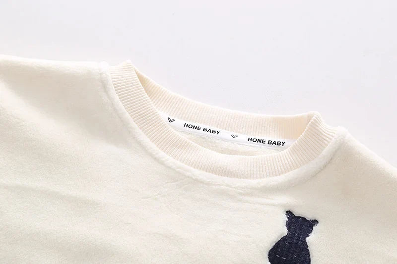 Winter Baby Clothes Suit Boys Clothing Children Girls Thicken Warm T-Shirt Pants 2Pcs/Set Toddler Casual Costume Kids Tracksuits