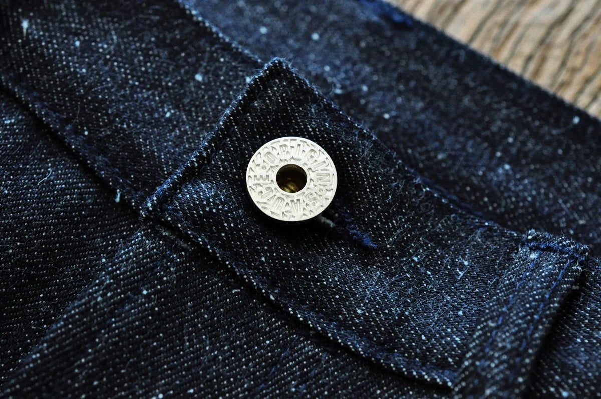 Men Jeans Sanforized Selvedge Raw Denim Denim Jeans for Men Linum Silver Button Cotton Wide Leg Loos Fit
