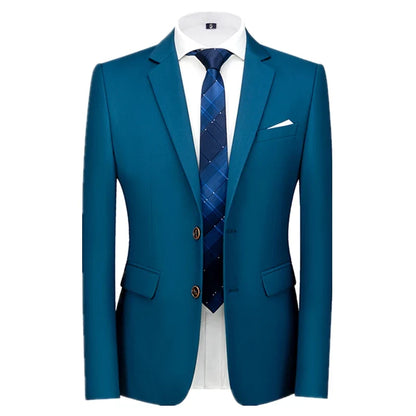 2026 New Men's Green Suit Jacket, Two Button V-Neck Coat, Wedding Party Formal Dress Tops Blue Red Yellow Green Blazers