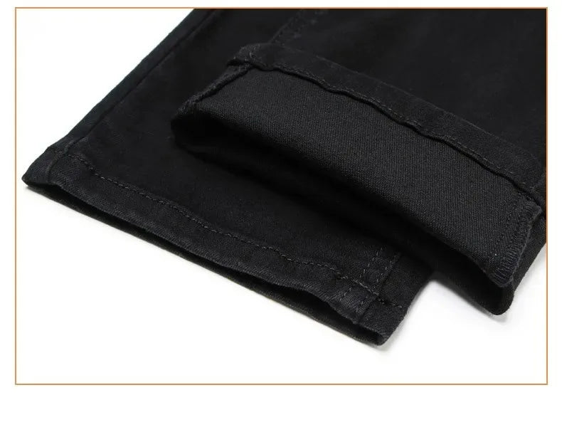 2026 Classic Men Straight Jeans Homme Pantalon Streetwear Soft Black Blue Masculino Denim Mans Pants