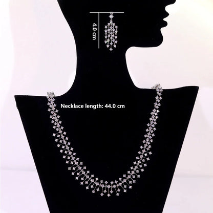 Fashion CZ Bride Indian Jewelry Set for Women Water Drop Wedding Design Choker Necklace Girlfriend birthday Gifts X0520