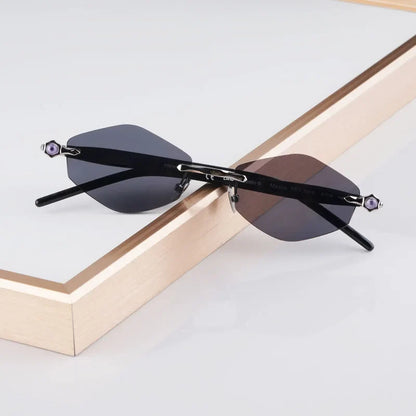 P60 Polygon Luxury Rimless Sunglasses for Men Women Acetate High Quality Germany Brand Fashion Design Gift UV400 Outdoor Eyeware