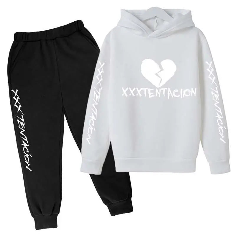 Kids Spring Hip Hop Star Print Tracksuits 4-14 Year Boys Girls Fashion Streetwear rap Hoodie+Pants Outfits Sets Children Clothes