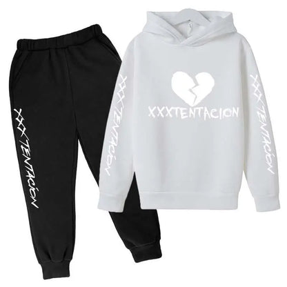 Kids Spring Hip Hop Star Print Tracksuits 4-14 Year Boys Girls Fashion Streetwear rap Hoodie+Pants Outfits Sets Children Clothes