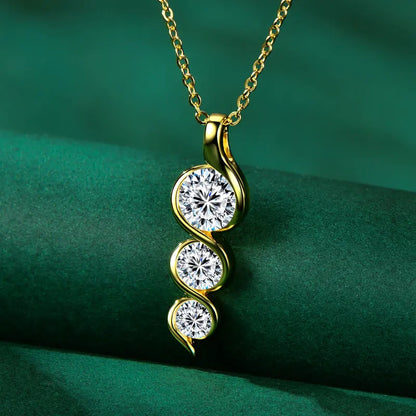 GRA Certified Moissanite Twisted Bowknot Pendant Necklaces for Women S925 Sterling Silver Jewelry Chains Wedding Gifs