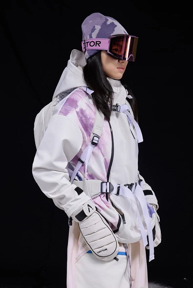 Men and Women Splicing Skiing Skiing Top Waterproof Windproof Warm Durable Indoor and Outdoor Skiing Snowboard Jacket