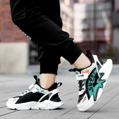 Sport Kids Leather Sneakers Four Season Boys Casual Shoes Non Slip Children Fashion School Walking Running Shoes Size 28-39