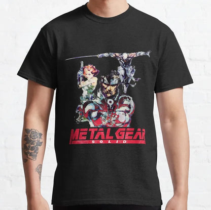 2025 Classic Metal Gear Solid 2: SONS OF LIBERTY Island Maker Men's Solid Color Snake Fox Hunting Game Cotton Round Neck T-shirt