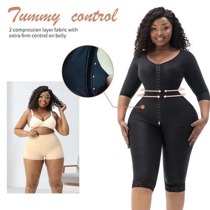 360° Full Body Lipo Post-op Recovery Shapewear Bodysuit Thigh And Arm Trainer Butt Lifter Tummy Control Body Shaper With Bra