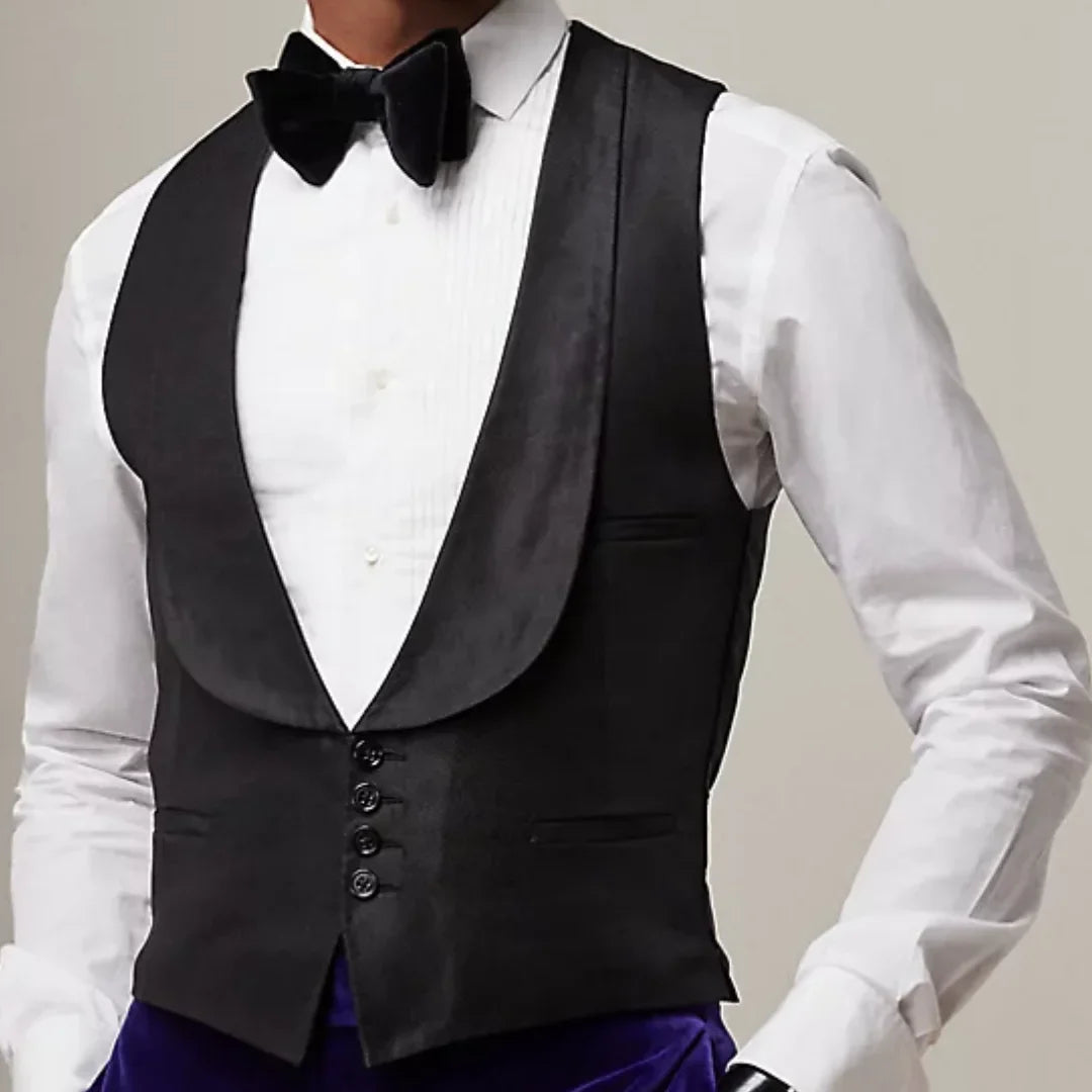 Men Vest White With Lapel Single Button Solid Waistcoat For Wedding Party Banquet Business Work Daily Casual Men Suit Vest