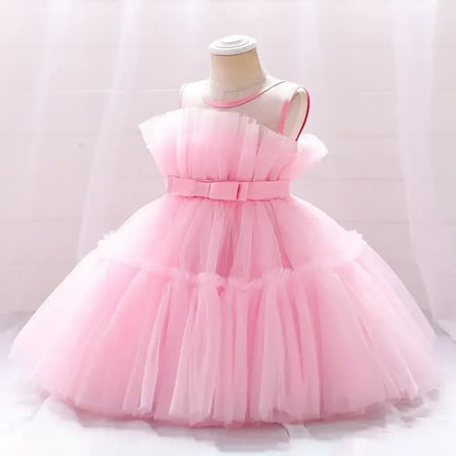 Baby Yellow Dress For Girls Kids Wedding Bridesmaid Dresses Toddler Tulle Birthday Princess Party Dress Infant Outfits Vestidos