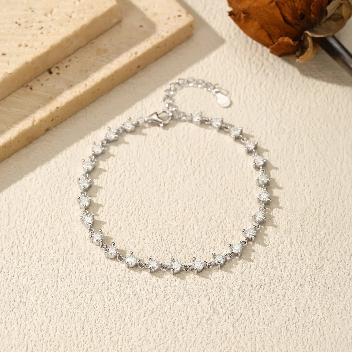 2.4CT Moissanite Bracelet 925 Sterling Silver Sparkling Round Lab Diamond Tennis Bracelets For Women Fine Jewelry