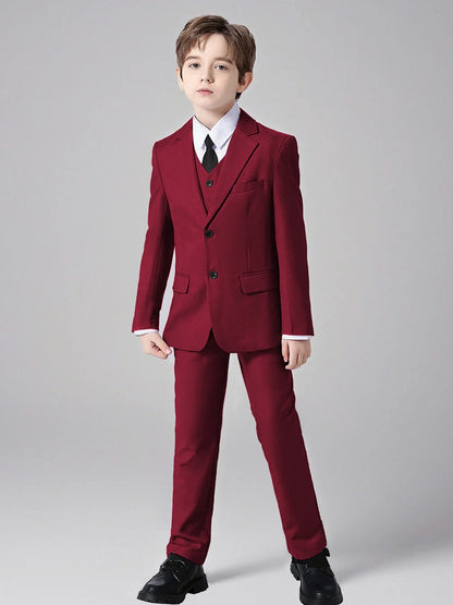 Back-to-school Season Boys Suit 5 Piece Jacket Vest Trousers Shirt Tie random Children's Suits Wedding Performance Formal