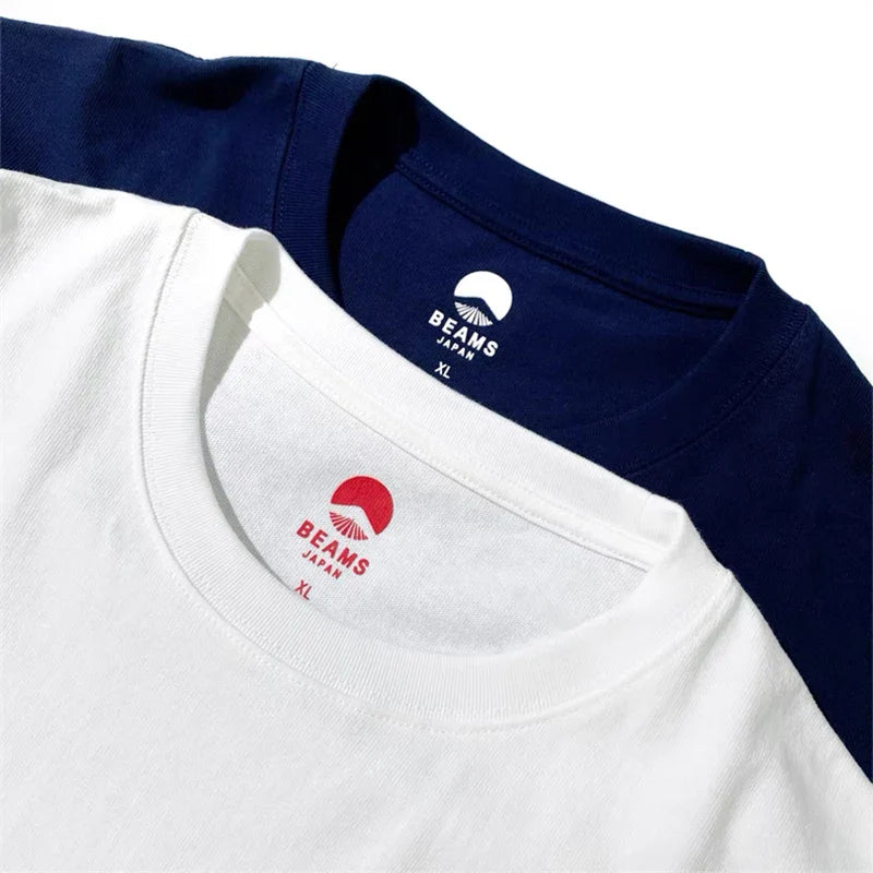 Japan Style Harajuku Fashion Cotton O-Neck Tops Mount Fuji letter Embroidery Pattern Tees Summer Men Women Short Sleeve T-shirt