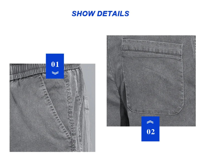Summer Soft Lyocell Fabric Thin Loose Straight Pants Drawstring Elastic Waist Korea Casual Trousers Men's Jeans Plus Size M-5XL