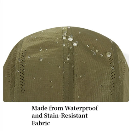 Waterproof Nylon Mesh Flat Top Baseball Cap for Men Women Suitable for Outdoor Sports Running Cycling Golf and Casual Wear