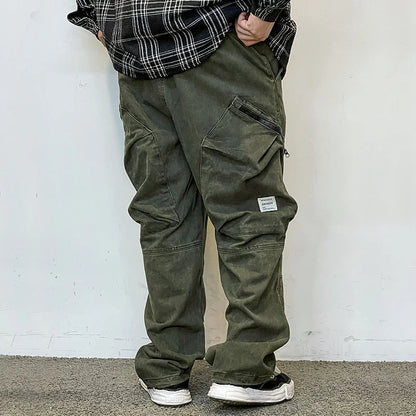 American Streetwear Army Green Cargo Pants For Men High Quality Hip Hop Skateboard Baggy Pants Korean Fashion Trousers Male