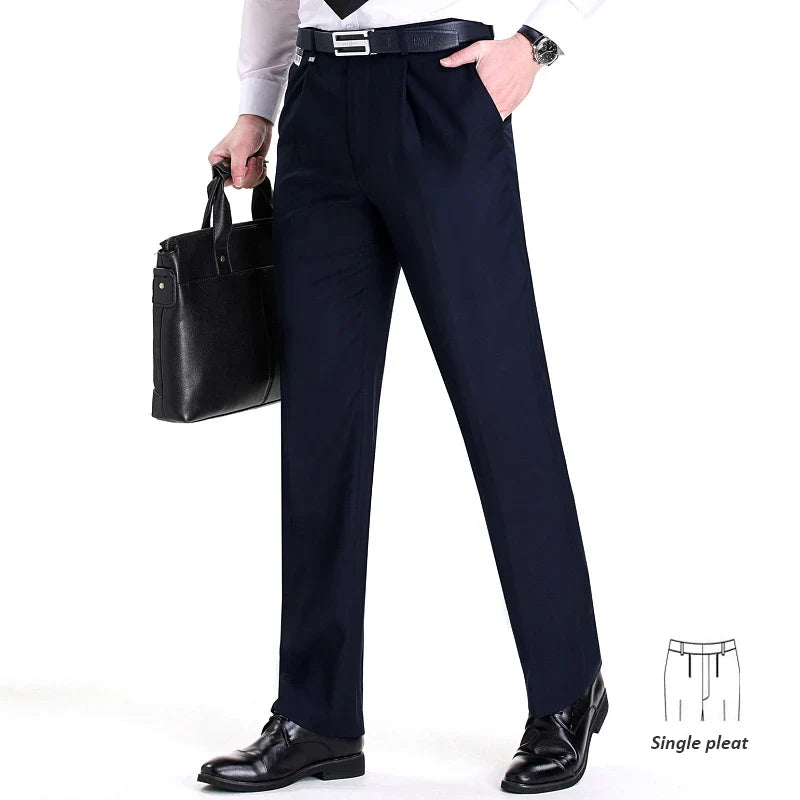 Brand New High-end Men's Wool Pants -Wool Blend Thin Fabric for Summer,Business Formal Dress Pants,Wool Blend Trousers