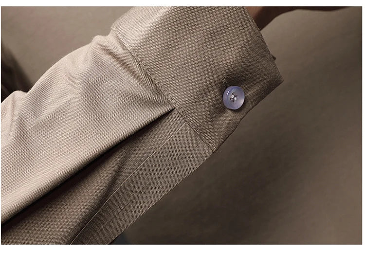 Mulberry Silk Men's Polo Shirts Luxury Long Sleeve Solid Color Golf Male T-shirts Spring Autumn Business Casual Man Tees