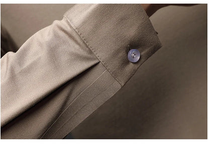 Mulberry Silk Men's Polo Shirts Luxury Long Sleeve Solid Color Golf Male T-shirts Spring Autumn Business Casual Man Tees
