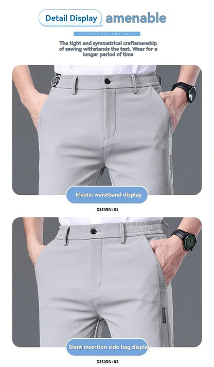 2025 Spring Summer Ultra-thin Men's Stretch Slim Straight Casual Pants High Quality Fashion Breathable Golf Sports Trousers
