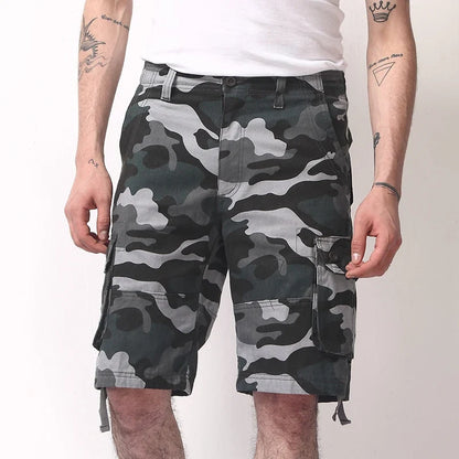 Tactical Cargo Shorts Men Camo Joggers Shorts Casual Outdoor Sports Half Pants Pocket Cotton Breathable Cargo Shorts