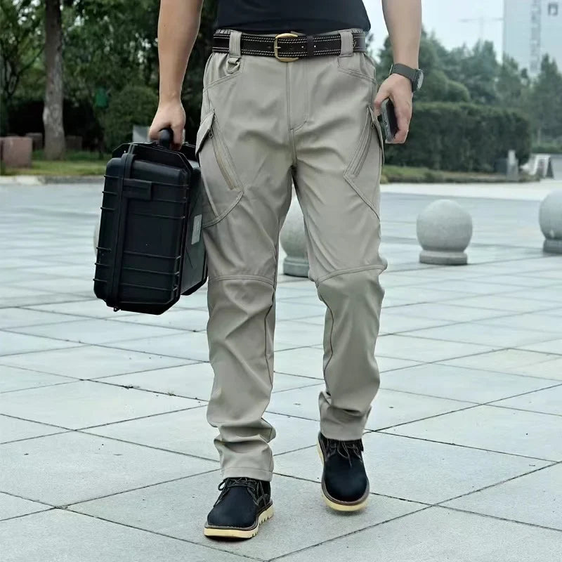 Men's Military Cargo Elastic Camping Hiking Trekking Climbing Outdoor Sports Trousers Spring Autumn Tactical Quick Dry Pants