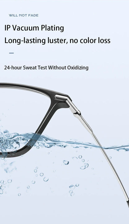 Titanium Classic Men's Square Frames Anti-blue Light Reading Glasses Myopia Can Be Customized Prescription Glasses 007