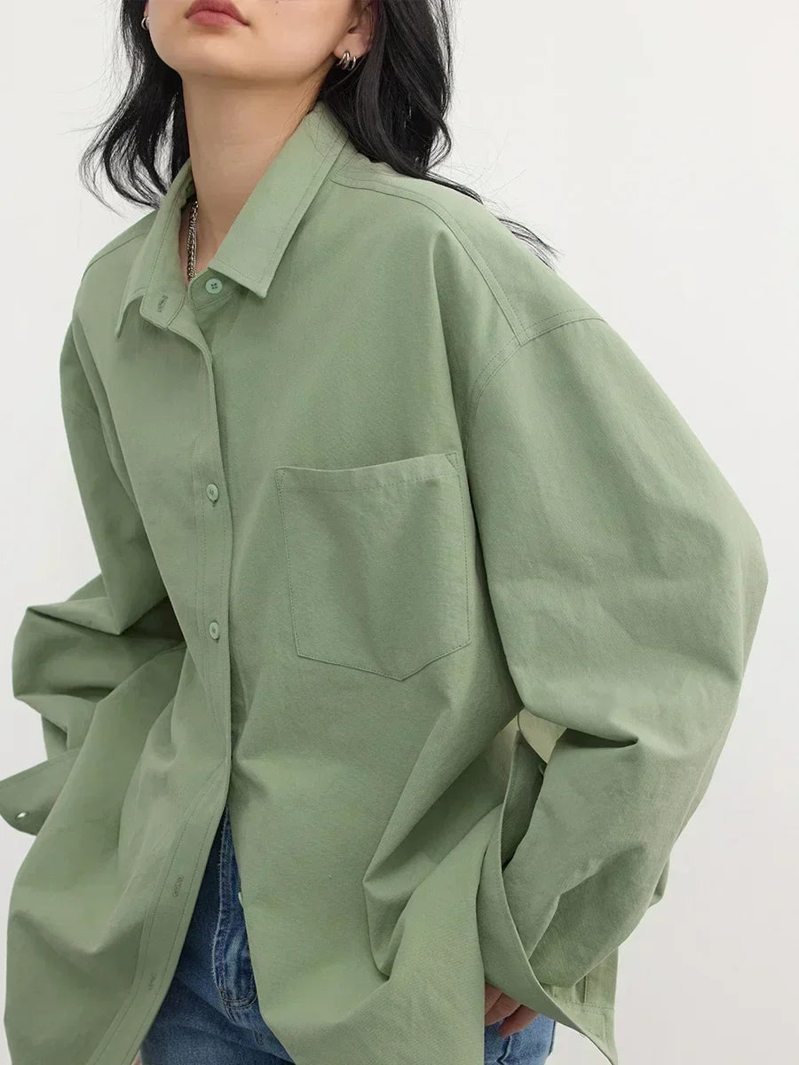 Korean Women's Long-sleeved Shirt Loose Woman Tops Fashion Woman Blouse Office Lady Coat 2025 Spring Autumn Clothing