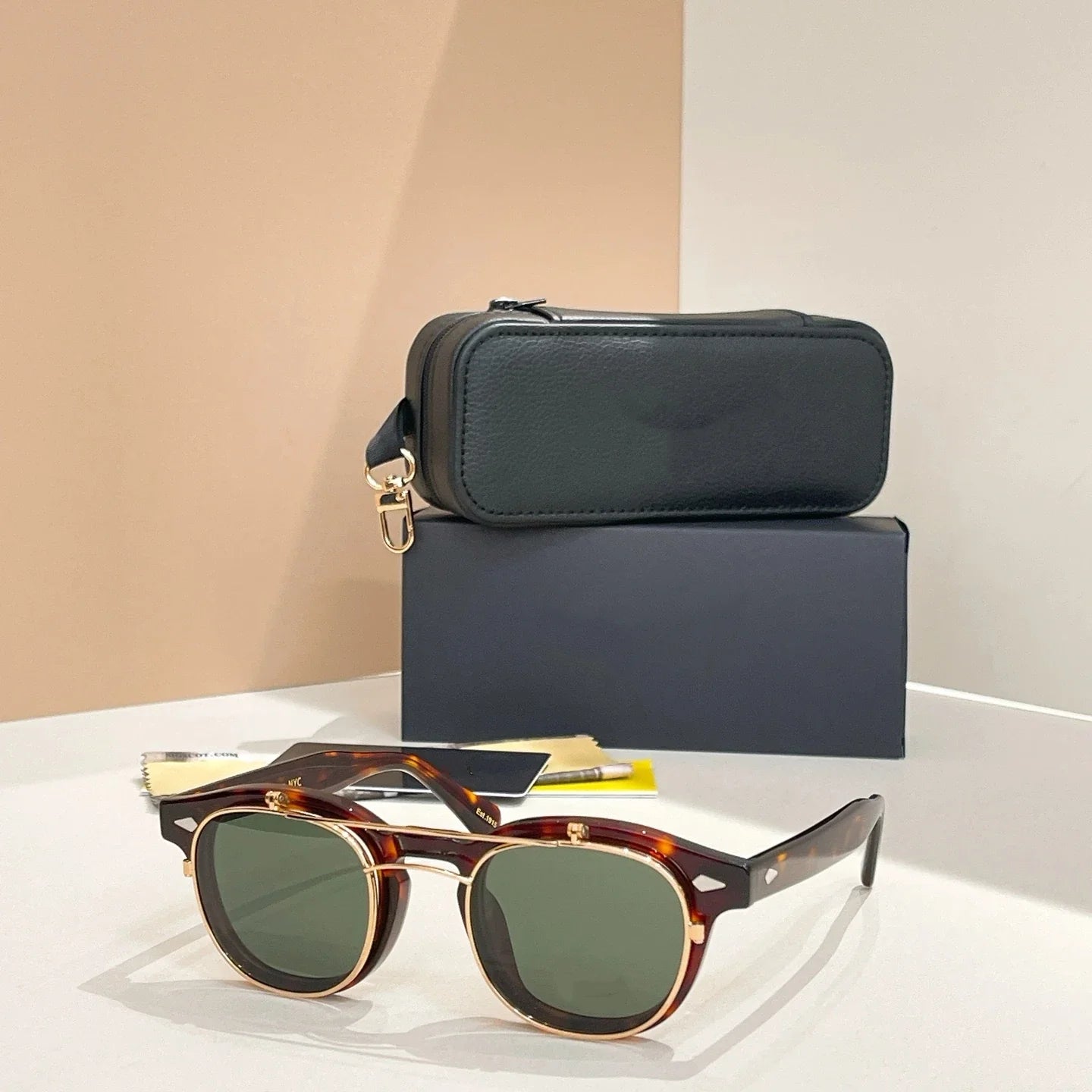Premium Trendy Polarized Men Women Sun Glasses Vintage Acetate Frames Square Male Couple Eyewear