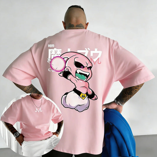 2026 New Dragon Ball Anime Cotton T-shirt Summer New Majin Buu Printed Men's and Women's Street Hip Hop Casual Short Sleeve Top