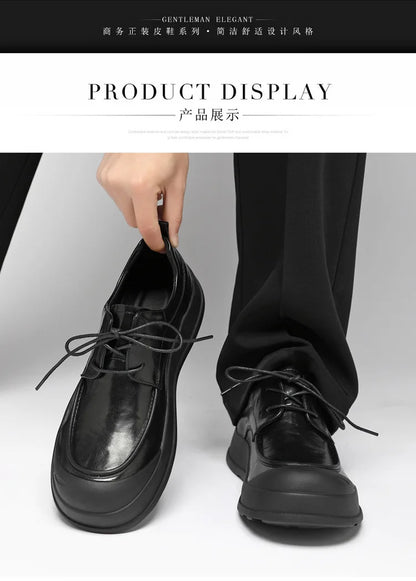 Spring New Designer Business Casual Shoes for Men Black Genuine Leather Shoes Male British Style Soft Sole Fashion Shoe Man