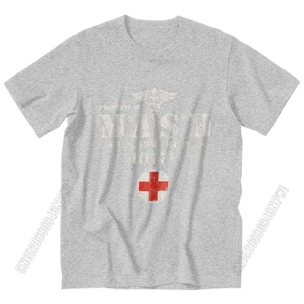 Vintage Mash Tv Show Men T Shirt 100% Cotton Tee Tshirts Summer T-Shirt Gift Women Unisex Clothes Novelty Design