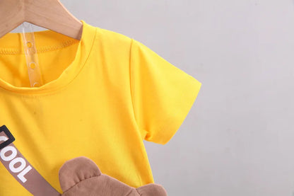 0-5Years New Baby Boys Girls Summer Clothes Sets Kids Cartoon Cotton T Shirt Shorts 2pcs/sets Children Clothing Tracksuits Set