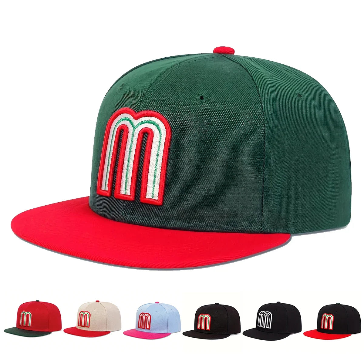 Unisex M Letter Embroidery Hip-hop Hats Outdoor Adjustable Casual Baseball Caps Sunscreen Hat