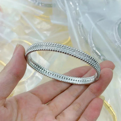2mm  Certified Full Moissanite Diamond Bangle 100% 925 Sterling Silver Plated 18K Gold Bracelet Luxury Fine Jewelry for Women