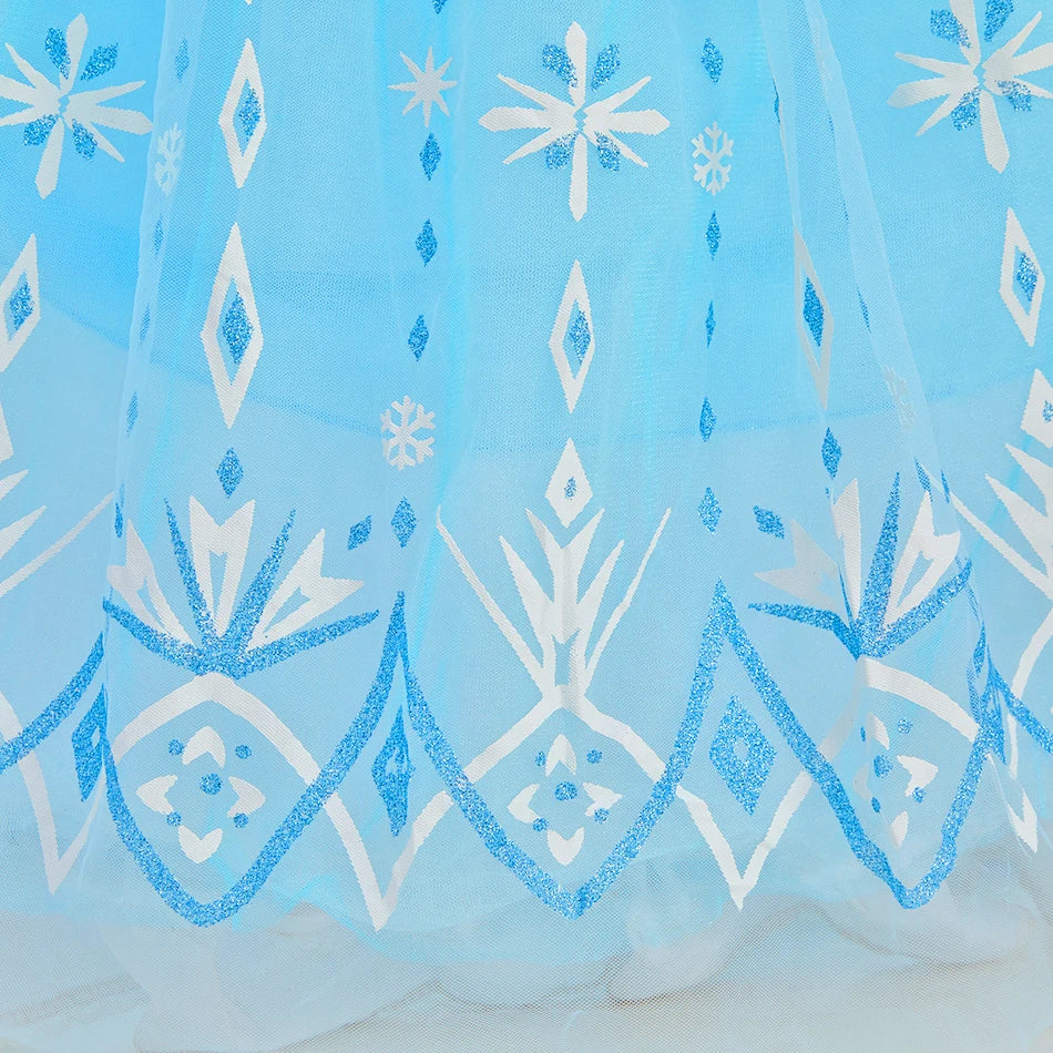 Children Carnival Blue Sequins Elsa Cosplay Dress Girls Elegant Blue Princess Costume Kids Halloween Birthday Party Clothes
