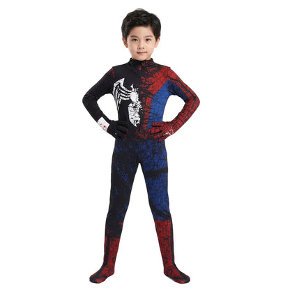 Kids Spider Costume Superhero Jumpsuit Role Play Party Halloween Cosplay Outfit New Year Christmas Performance Costume
