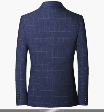 Brand Midlife Mans Blazers 2026 New Spring Autumn Plaid Design Casual Suit Men Classics Comfortable Suit Jacket Men