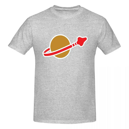 Classic Space Logo 100% Cotton T-shirt Male Classic T Shirts Men Round Neck Short Sleeve S-6XL