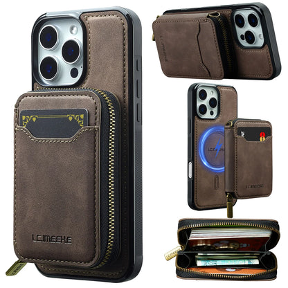For Magsafe Magnetic Leather Phone Case for iPhone 16E 17 Air 16 15 Plus 14 13 12 11 Pro Max Wallet Card Holder Pocket Cover