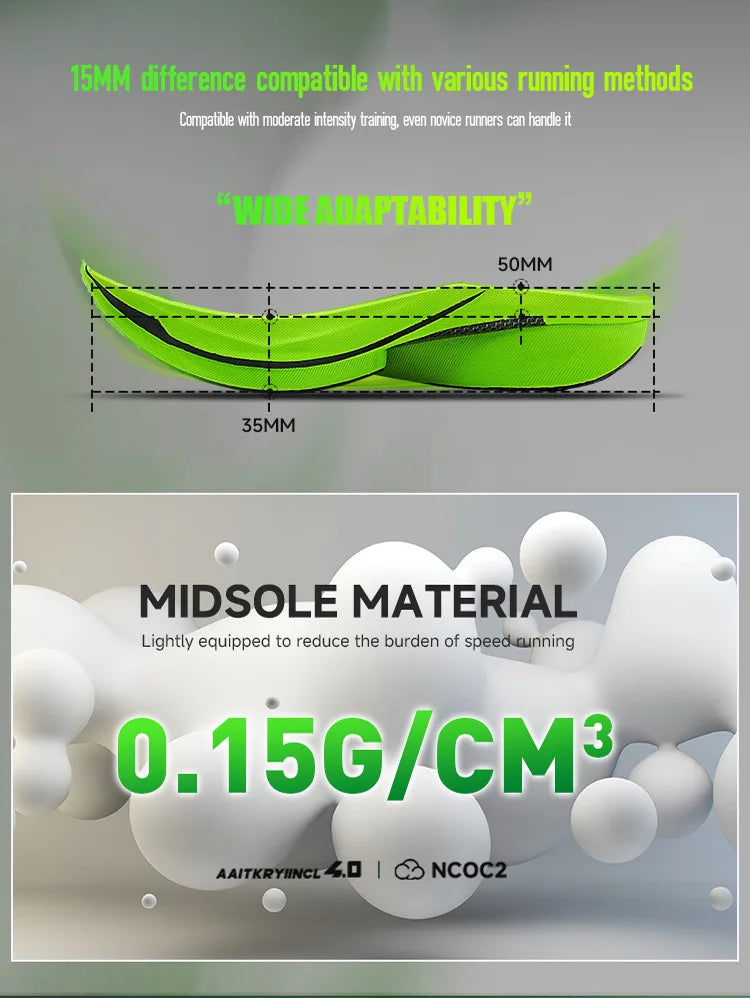 Carbon Plate Sports Shoes Marathon Professional Running Shoes Shock Absorbent Breathable Jogging Shoes Unisex 095